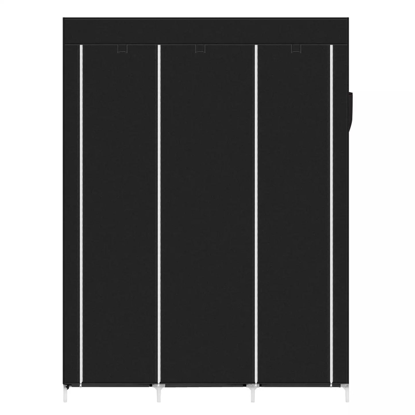 Large Canvas Fabric Wardrobe With Hanging Rail Shelving Clothes Storage Cupboard