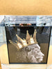 Lion Picture King Crown Liquid Art Mirror Frame 3D Glitter Wall Hung 55x55 cm