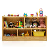 Storage Cube Wooden Bookcase 2 Tier Open Display Shelf Storage Cabinet-Beige