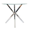 Round Glass Dining Table 90cm Clear Tempered Glass Top with Chrome X-Shaped Legs