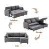 Pull Out Sofa Bed L Shape Corner Sofa with Reversible Chaise with Storage Grey