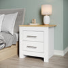 White Bedroom Bedside Table MDF Chest of 2 Drawers Storage Living Room Cabinet
