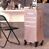 Makeup Trolley Case 4 in 1 Vanity Cosmetology Case Cosmetic Train Case on Wheels