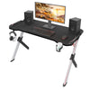 Computer Gaming Desk PC Table Metal Frame w/ LED Light Cup Holder Headphone Hook