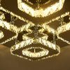 Crystal LED Ceiling Light Modern Square Chrome Lamp Fitting Pendant Chandelier