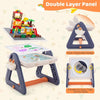 2-in-1 Kids Art Table & Easel Convertible Multi-activity Table & Chair Building