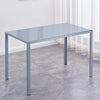 4x Grey Faux Leather Padded Seat Dining Chairs&Grey Tempered Glass Dining Table
