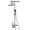 Bathroom Thermostatic Exposed Shower Mixer 3 heads Large Square Bar Set Chrome