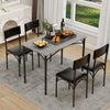 5 Piece Dining Table and Chairs Set Wooden Space Saving with Metal Frame Kitchen