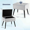 3-in-1 Storage Organizer Seat Home Vanity Stool Velvet Storage Stool