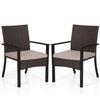Garden Patio Furniture Outdoor Rattan Effect 2 Piece Set Wicker Chairs w/Cushion