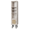 Bathroom Cabinet Display Rack Freestanding Slim Cabinet Adjustable Shelf Natural