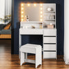 Large Dressing Table With Light Mirror Drawers Stool Vanity Set Makeup Table