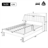 Double Bed 135 x 190 cm, Upholstered Bed with Slatted Frame and Headboard, Pink