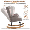 Rocking Chair with Footstool Fabric Velvet Relax Chair Lounge Recliner Armchair