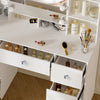 White Dressing Table LED Mirror 7 Drawers Vanity Makeup Desk Set Bedroom 3Modes