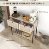 2-Tier Console Table Boho Style Foyer Accent Table Sofa Side Table w/2 Drawers