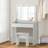 White LED Dressing Mirror Makeup Table Bedroom Vanity Unit Set with Stool Drawer