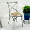 Grey Cross Back Dining Chair Set of 2 Comfortable & Stylish Wooden Home Cafe