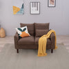 2 Seater faux leather/Linen Fabric Love Seat Sofa Armchair with Footstool Couch