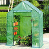 New Walk In Greenhouse PE Plastic Garden Grow Green House with 4 Shelves