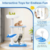Ocean-themed Cat Tree 3-level Cat Tower Activity Center Sisal Scratching Posts