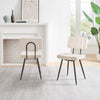 Braxton 2x Cream Boucle Fabric Black Leg Dining Chair