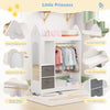 White Kids Wardrobe Clothes Hanging Drawer Toy Storage Shelf Cabinet Furniture