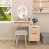 Modern Dressing Table Set LED Mirror Vanity Desk with Drawer Cabinet Stool