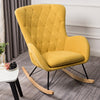 High Back Rocking Chair Bedroom Nursery Reading Room Relax Armchair Sofa -Yellow