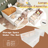Single Bed 3ft Solid Wood Kids Bed with Desk and Drawers Bed Frame with Storage
