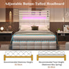 Upholstered Ottoman Storage Double 4ft6 Bed Frame with Button Tufted Headboard