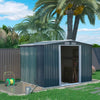 Garden Storage Shed Metal Outdoor Box w/ Base for Backyard Bike Tool 4ft-10ft