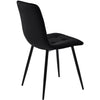 4 Pcs Velvet Dining Chairs Set Soft Padded Seat Metal Leg Office Kitchen Black