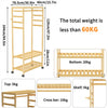 Clothes Rail Natural Bamboo Stand Coat Rack with Shoe Rack Wardrobe for Bedroom
