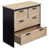 Retro Rattan Chest of Drawer Hallway Storage Display Cabinet Organiser Sideboard