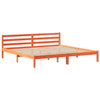 Bed Frame with Headboard Wax Brown 200x200 Solid Wood Pine I8Q7