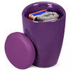 Storage Stool w/ Faux Leather Ottoman Seat Toys Holder ABS Plastic Foam | 51cm