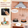 Toy Kitchen Playset Corner Wooden Play Kitchen with Storage-Pink