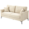 3 Seater Sofa, Linen Fabric Sofa for Living Room, Beige