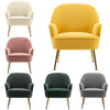 Velvet Armchair Oyster Wing Back Tub Chair Accent Leisure Sofa Seat Metal Legs