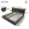 Ottoman Storage 5ft King Upholstered Bed with Headboard Storage and LED Lighting