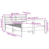 Bed Frame with Headboard White 150x200 King Size Solid Wood Pine L7J2