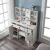 White Dressing Table LED Mirror 3 Drawers Stool Vanity Makeup Desk Set Bedroom