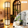 Floor Lamp with Shelves 2 Layers Wooden Shelf Tall Standing Light