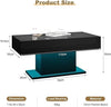 Coffee Table Black High Gloss，LED Coffee Tables for Living Room with16 Color LED