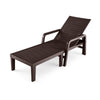 4 Positions Adjustable Chaise Lounge Chair Waterproof PP Patio Lounger Coffee