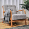 Armchair Stylish Modern Living Room Accent Chair Wood Frame Armchair Grey Sofa