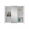 3 Doors Bathroom Cabinet Wall Mounted Mirrored Cupboard with 6 Shelves Storage