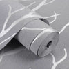 9.5m Non-woven Wallpaper Living Room Bedroom Wall Paper Roll Grey Forest Effect